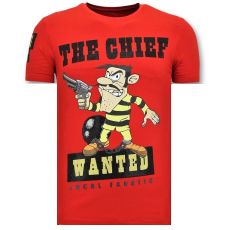 T-Shirt Män - Chief Wanted Röd