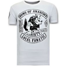 Män T-Shirt Tryck - Sons Of Anarchy MC Vit