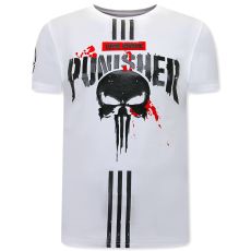Punisher Herr T-Shirt - Vit