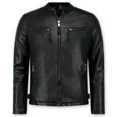 Skinnjacka Herr - Faux Leather Jacket - Svart