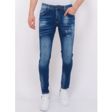 Blue Ripped Jeans Herr Slim Fit -