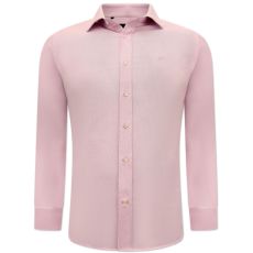 Enfärgade Oxford Skjorta För Män - Slim Fit - Rosa