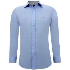 Business Skjortor Långärmad - Smal Passform Blus Stretch