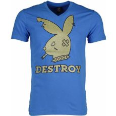 Bunny Destroy - T-Shirt Man Blå