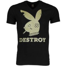 Bunny Destroy - Man T-Shirt Svart