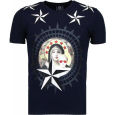 Holy Mary Stars Rhinestone - Herr T-Shirt Marinblå