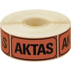 Emballageetiketter "AKTAS", 1000 etiketter/rulle