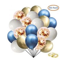 Ballong Bukett Kit i Blå/Guld Chrome. 60 Pack