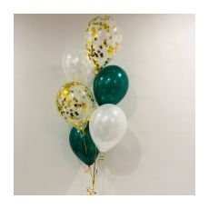 Ballong Bukett Grön Emerald/Pärlemor. 9 Pack