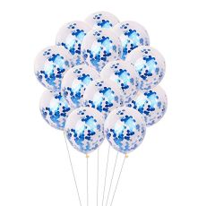 Stora Konfetti Ballonger i Blå. 5 Pack. 46cm
