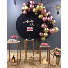 DIY Luxury Ballongbåge i Rosa/Guld Chrome. 50 Delar