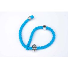 Azurblå hårsnodd med smycke