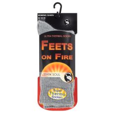 Thermostrumpor Feets On Fire gråa 2-pack (strl 36-40)