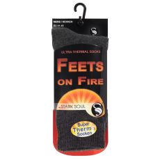 Thermostrumpor Feets On Fire mörkgråa 1-pack (strl 41-45)