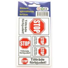 Stickers Tillträde Förbjudet  STOP 10-pack dekal klistermärke