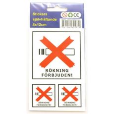Stickers Rökning Förbjuden 6-p dekal klistermärke