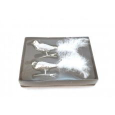 Fågel Glas Vita 2-pack 17 cm