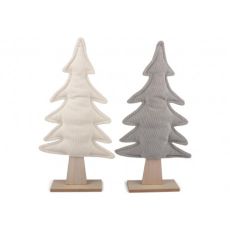 Julgran Grå textil/trä 42 cm