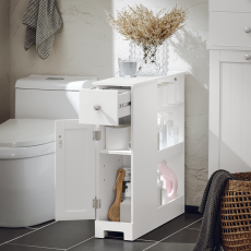 Badrumsskåp Toalettpappersmagasin Skåp för tvättmaskin BZR106-W