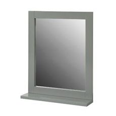 Spegel med hylla, Badrumsmöbler, grå, Längd 40 cm Bredd 10 cm Höjd 49 cm, FRG129-SG