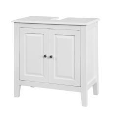 Tvättställsunderskåp med 2 dörrar, Badrumsmöbler, Längd 60 cm Bredd: 30 cm Höjd: 62 cm, vit, FRG202-W
