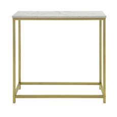Avlastningsbord, Soffbord, Hallmöbler, gyllene och vit, FSB29-G