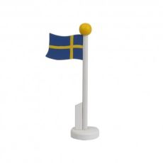 Bordsflagga 14 cm trä flagga Sverige