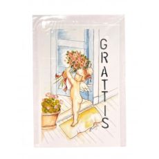 Grattiskort med kuvert Ängel Blommor