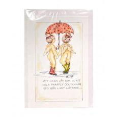 Grattiskort med kuvert Ängel ''Paraply''
