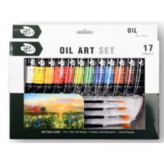 Målarset olja 12 färger, 4 penslar, palett