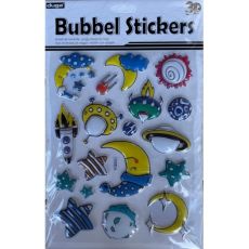 Stickers Rymden Bubbel 3D