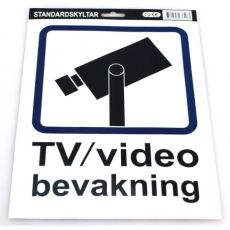 Stickers TV/Videobevakning A4