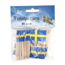 Tandpetare Sverigeflaggor 50-pack