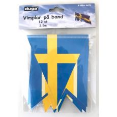 Vimplar Girlang Sverigeflaggor 2,5 m