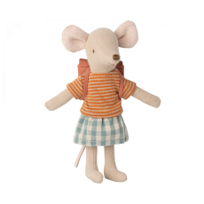 MAILEG Tricycle mouse, Big sister with bag - Old rose 