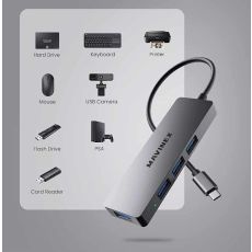 USB C Hub SuperSpeed - 4 portar